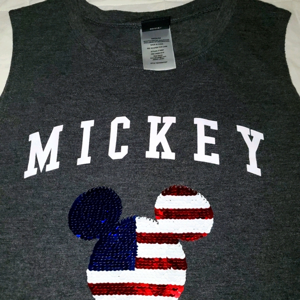 Mickey mouse, Disney sequin sleeveless shirt